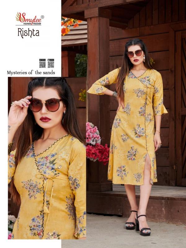 Smylee Rishta Rayon Foil Print Kurti